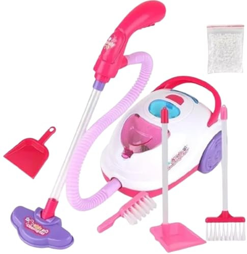 Kids Vacuum Cleaner Hoover Toy With Dust Pan And Brush, Children Cleaning & Creative Toy Playset, Lightweight Design And Smooth Edges, Imaginative Educational Play Toy, Idea For Kids