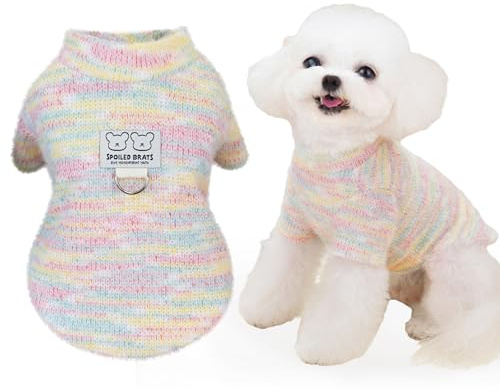 YAODHAOD Hundepullover für Kleine Hunde, Katzenpullover,Strickpullover Plüsch Weich Comfort Warm für Kleine Hunde und Katzen (Rosa, XL)
