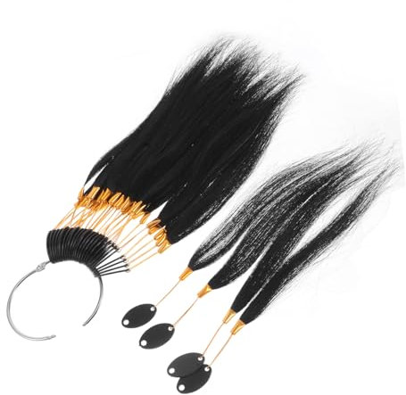 SOESFOUFU Human Hair Colour Test Strands, Adjustable and Shed Resistant, Hair Colour Sample Ring with Gold Buckles for Salon Practice and Home Use