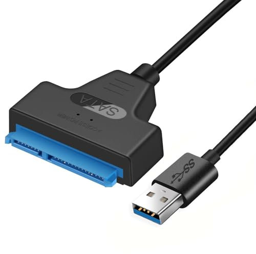 BHFYOB Câble USB 3.0 6 Gbit/s pour disque dur externe 2,5, cordon de conversion UASP rapide (noir)