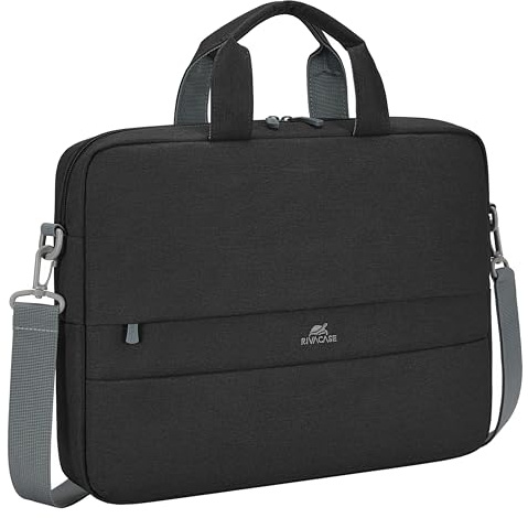 Rivacase hochwertige Laptoptasche für Notebooks von 14 bis 15,6 Zoll gepolstert, wasserabweisende Schultertasche mit Diebstahlschutz