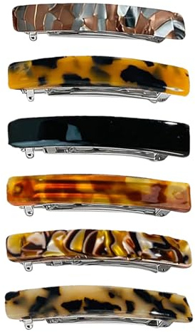 Haarspangen, 6x Französische Spangen Für Feines Haar, Tägliche Haaraccessoires, Schildpatt-Muster Hair Clips Für Damen Mädchen Schule