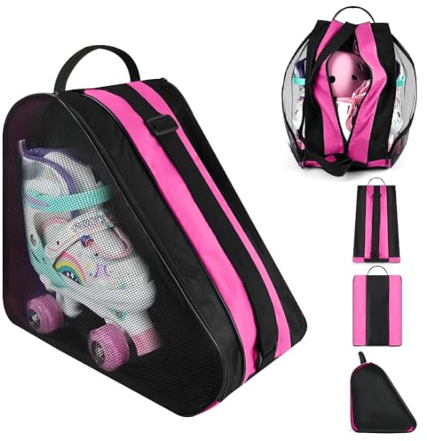 flintronic Rollschuhtasche,Inliner Tasche Kinder Skatertasche Schlittschuhe Tasche mit Verstellbarem Schultergurt, Große Kapazität