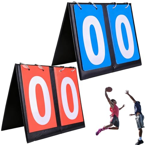 YAZWUR 2 PCS Digit Flip Sport Scoreboard, Digital Counter, Manual Competition Scoreboard, Portable Scoreboard Counter for Basketball, Table Tennis, Football, Badminton, Baseball