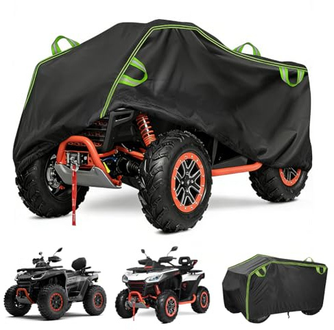 Quad Abdeckplane, 210D Oxford XXXL Wasserdicht Quad Abdeckung, 256 x 110 x 120cm Fahrzeug Abdeckung mit Winddichte und Reflektionsstreifen Schutz vor UV, Regen, Schnee und Staub