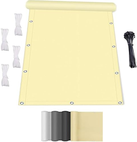 Tenda da Sole Impermeabile 5x9M Tenda parasole rettangolare,Telo Ombreggiante con Occhiellato Rettangolare,Panno Vele parasole per Esterni Pergola Piante Da Patio Serra Auto Piscina Giallo chiaro