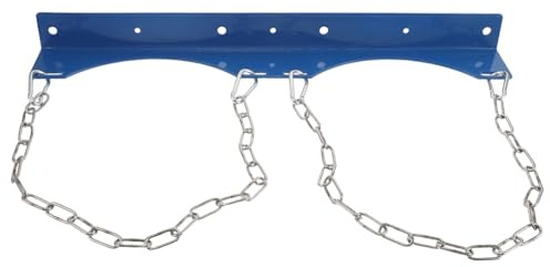 minkissy Support Mural Porte-bouteilles de Gaz Bleu Double Position 40l en Acier Inoxydable Chaîne de Sécurité pour Atelier et Stockage Industriel