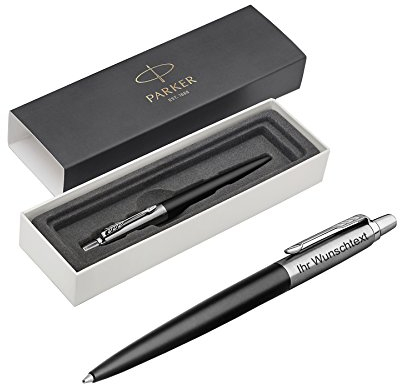 Parker Kugelschreiber Jotter C.C, Edelstahl, farbig, inkl. Laser-Gravur (Bond Street Black)