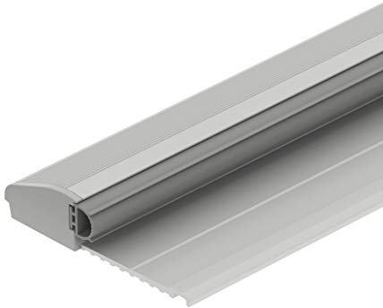 Gedotec Soglia in Alluminio Guarnizione di Fondo Porta | Lunghezza 965 mm | 1 Pezzo - Profilo di Transizione CCE con Battuta | Alluminio Anodizzato Argento | Binario di tenuta della porta con gomma