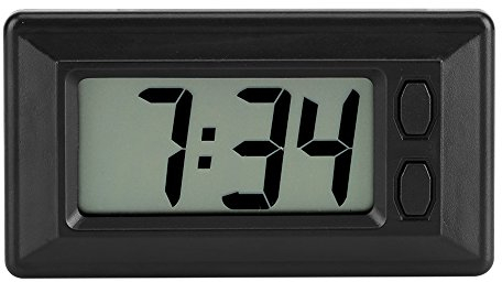 77 x 42, digitaluhr kleine Uhr mit licht 4 x 17,7 mm ultradünne elektronische Uhr mit Klebepad LCD Digital Datum Zeit Kalender Display für Auto Armaturenbrett Home Schreibtisch Büro