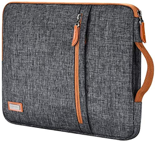 LONMEN Water Resistant 15-15.6 inch Laptop Sleeve Bag Case with Handle for 15.6 Lenovo Yoga Chromebook/Lenovo IdeaPad 530S / ThinkPad P1 L580 / HP EliteBook 755 G5 / Acer Swift 3, Dark Gray