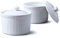 WM Bartleet & Sons 1750 Lot de 2 ramequins traditionnels profonds en porcelaine Ø 9 cm avec couvercles - TSET34 - Blanc