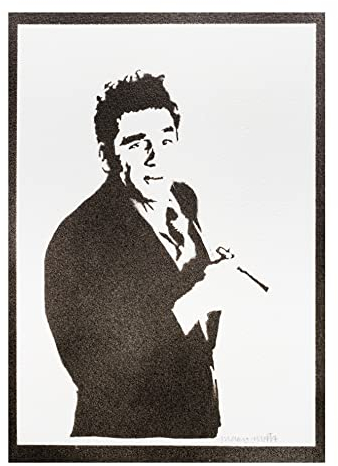 moreno-mata Echtes Handgemachtes Graffiti Kramer TV Serien Aesthetic Poster & Kunstdrucke Bilder Seinfeld Plakat Handmade Deko Wandbilder Wohnzimmer Wanddeko Geschenke für Männer und Frauen