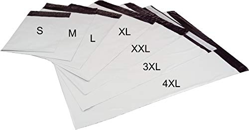100 Stk. Versandtüten Versandbeutel Versandtaschen 500x400+50 mm Größe 3XL mit selbstklebenden Permanentklebeverschluss