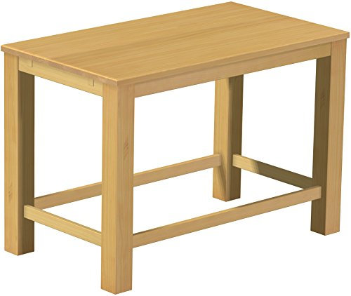 Hochtisch Rio Classico 160x90 cm Eiche hell mit Fußleisten Bartisch Holz Tisch Pinie Massivholz Stehtisch Bistrotisch Tresen Bar Thekentisch Echtholz Größe und Farbe wählbar Brasilmöbel