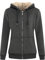 LBL Veste Polaire Femme Chaud Doublure Polaire Zippée à Capuche Sweat-Shirt Manches Longues pour Hiver Gris Foncé XL