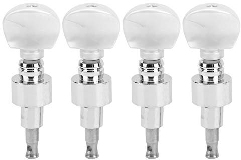 Banjo Geared Machine 4Pcs Zinc Alloy Banjo Tuner with Pearled Pegs Washer Banjo Tuner Nut (Silver) Performance Accessories