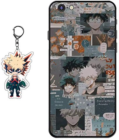 Staremeplz Compatible iPhone 6/6s Case - Anime Figure Design with Keychain, Soft Silicone TPU Protective Phone Case