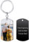 MunkiMix Porte Clef Personnalisable Porte Clé Personnalisé Gravure Photo/Date/Texte Porte Cles Personnalisée Acier Inoxydable Porte-clés Personnalisé Image pour Hommes Femmes Garçons Filles (B1)
