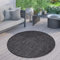Paco Home Outdoor Teppich Wetterfest Rund Balkon Küchenteppich Modern Flachgewebe Meliert Einfarbig, Grösse:200 cm Rund, Farbe:Anthrazit