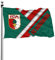 Fnqhappy FC Augsburg Familienbanner, Schwarz, 122 x 183 cm, Willkommen