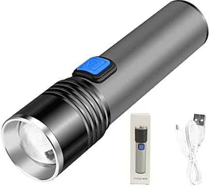 Gokame Linterna multifuncional de 670nM USB de luz roja profunda LED contra la antorcha de visión deteriorante - linterna LED de luz roja Zoomable - resistente al agua