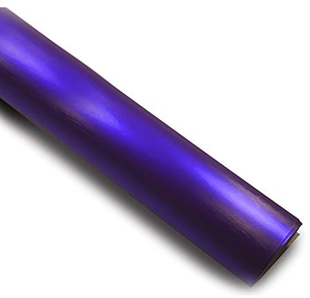 8,85€/m² Matt Chrom Metallic Gebürstet Auto Folie Blasenfrei mit Luftkanäle Car Wrapping (Violett, 2m x 152cm)
