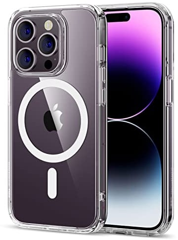 ESR for iPhone 14 Pro Case, Magnetic Case Compatible with MagSafe, Shockproof Military-Grade Protection, Magnetic Phone Clear Case for iPhone 14 Pro (6.1), Classic Hybrid Series, Clear