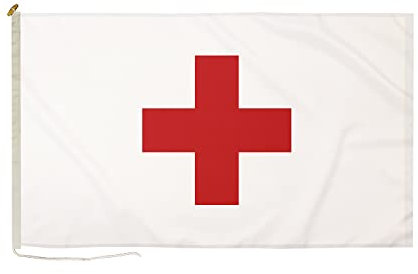 DuraFlag Croce Rossa Piccola Courtesy 50 x 30 cm Corda e Toggled Premium Quality Bandiera 50 x 30 cm