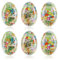 com-four® 6X Osterei zum Befüllen - Bunte Fülleier für Ostern - Ostereier mit traditionellen Oster-Motiven zum verstecken und verschenken