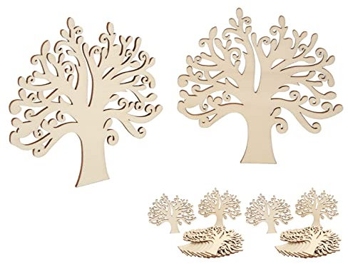 20 Pezzi Albero Genealogico in Legno Vuoto, Ritaglio di Legno Artigianato in Legno Non Finito Abbellimenti per Albero Genealogico Matrimoni Ornamenti Natalizi