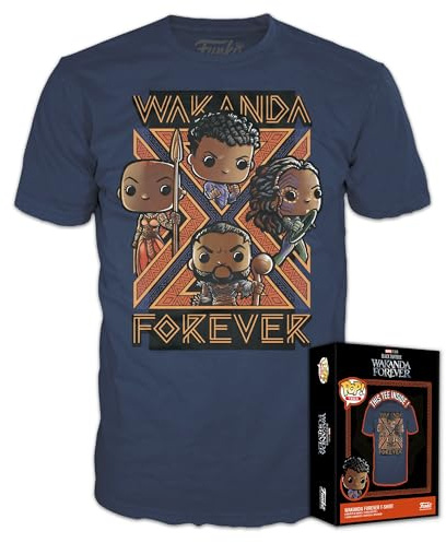 Funko Boxed Tees: Black Pander - Wakanda Forever - Group - (L) - Black Panther - Wakanda Forever - T-Shirt - Clothes - Gift Idea - Short Sleeve Top for Adults Unisex Men and Women - Movies Fans