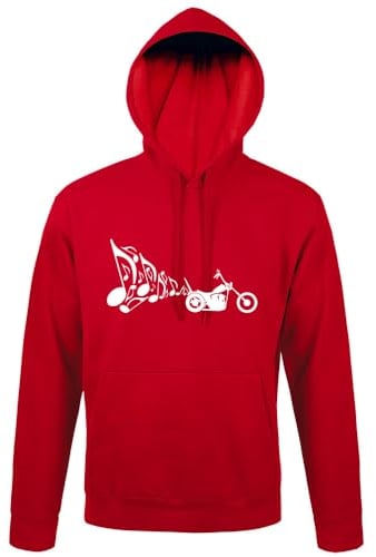 shirt84 Motorcycle Chopper Exhaust Music Men's Hoodie, red, XXXXL