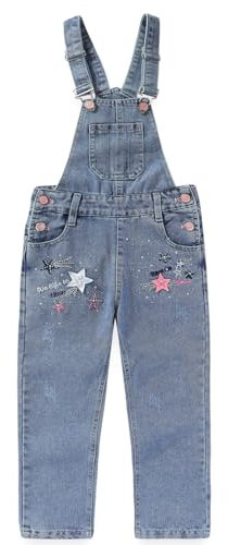 Peacolate 3-14 anni Big Girls Tuta & Tutine Tuta Blu Denim Colore Cambiabile Paillettes Pantaloni, stella, 7-8 Anni