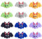 WEWAYSMILE 12pcs Silicone Round Beads Making Kit, Silicone Beads Bulk, Round Silicone Beads, for Jewelry Crafts Necklace Garland Bracelet (Bat)