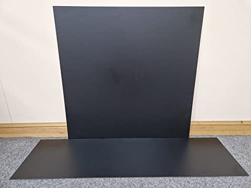 Plain Black Effect HPL Laminate Fireplace Back Panel & Hearth Set, Back Panel- 920mm x 920mm Hearth -1334mm x 362mm Laminate HPL (Plain Black)