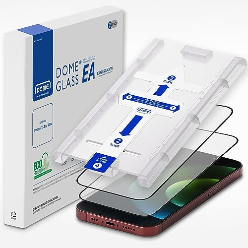 Whitestone 2PACK ECO Friendly EA Glass for iPhone 15 Pro Max Full Coverage Tempered Glass Shield [Easy Install] - Two Pack