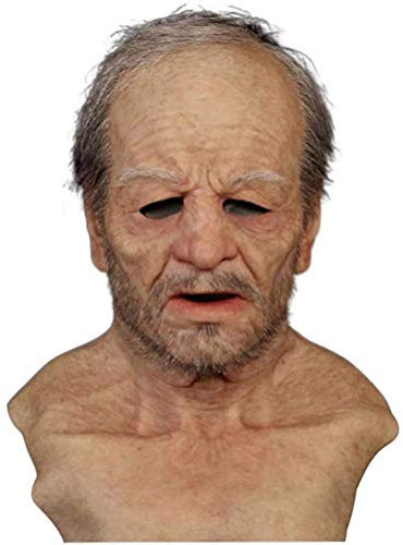 KENANLAN Chapeaux Sans-abris Vieux Hommes, Halloween, Latex, Masque Visage Vieux Hommes, Mascarade Costume d'Halloween, Chapeaux Réalistes (a)