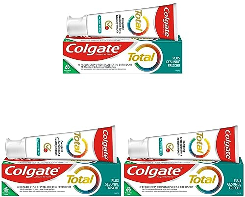 Colgate Zahnpasta Total Plus Gesunde Frische 75ml - Zahncreme gegen Karies und Plaque mit Minzgeschmack für frischen Atem (Packung mit 3)