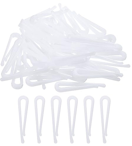 QUARKZMAN 60Stk Haltbar Plastik Krokodilklammern 1.61 Weiß U Form Shirt Clip Wäscheklammer für Klappbar Krawatten Hosen Socken Bekleidung