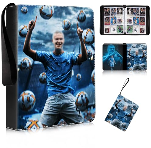 Egmelos 50 Seiten Sammelkarten Album Fussball, Sammelalbum für Fußball Karten, 400 Trainer Sammelalbum Fußball, Karten Halter für Fußball Basketball…