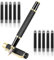 Amaxiu Matte Black Fountain Pen Set, 0.5mm Fine Nib Fountain Pen with 10 2.6mm Ink Cartridges Smooth Writing Luxury Calligraphy Pen Office School Supplies Gift(Black)