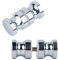 Shower Door Handle, Aluminium Alloy Shower Door Knob, Chrome-Plated Shower Door Handles, Double-Sided, Double Knobs, Glass Door Handle, 30 x 60 mm, Pack of 2