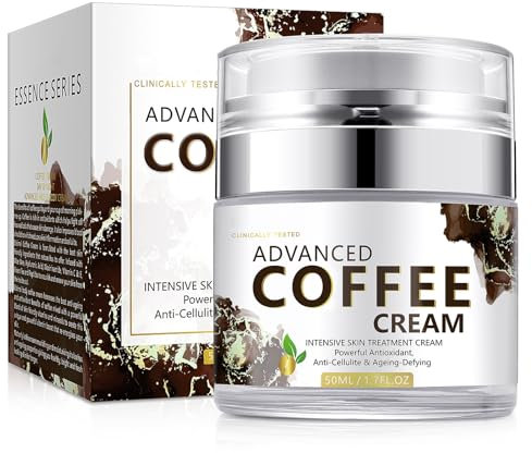 Koffein-Gesichtscreme, Koffein-Augencreme für dunkle Augenringe, vegane Koffein-Feuchtigkeitscreme, Anti-Falten-Feuchtigkeitslotion zur Straffung und Straffung der Haut, 50 ml