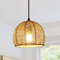 Comely Suspension Luminaire en Rotin, Lustre Plafonnier E27 Abat-jour en Rotin, Bohème Lampe de Plafond pour Chambre, Salon, Cuisine, Couloir, Café