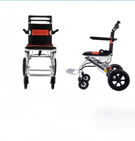 Faltbar Leicht Rollstuhl, Klappbar Transport Rollstühle für Behinderte and ältere, Outdoor Rollstuhl, Stahl Rollstühle mit Fußstütze