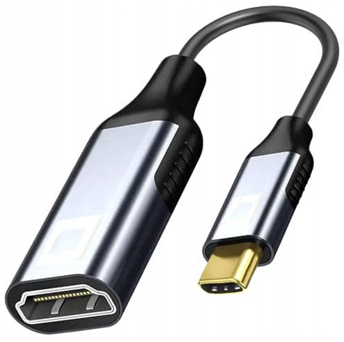 Adattatore CO2 da USB-C a HDMI 2.1 8K/60Hz, 4K/120Hz, Full HD, Plug & Play, HDR dinamico, cavo unidirezionale, alluminio grigio spazio, MHL, compatibile con iPhone, MacBook, iPad Pro, Samsung (8K)