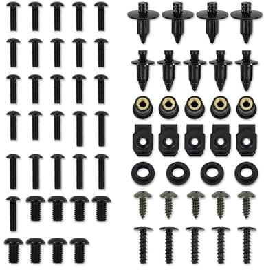 QQLADY Viti per Moto carrozzeria per Y&amaha per Tmax 500 per XP500 2001-2005 2006 2007 2008 2009 2010 2011 Completo Carena Bulloni Kit Pinze Dado in Acciaio Inox(Black)