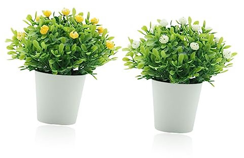 Künstlicher Schleierkraut Bonsai 2 Stück aus Eisen, Pvc, Pp und Schaumstoff