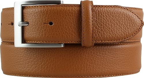 BELTINGER Herren-Gürtel aus gemasertem Leder mit Steppnaht 4 cm | Hochwertiger Ledergürtel mit Pigmentprägung 40mm Herren | Jeans-Gürtel 4cm mit Edelstahl-Gürtelschnalle | Tabac 80cm